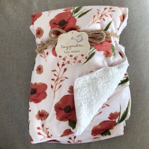 Floral Sherpa fleece baby blanket